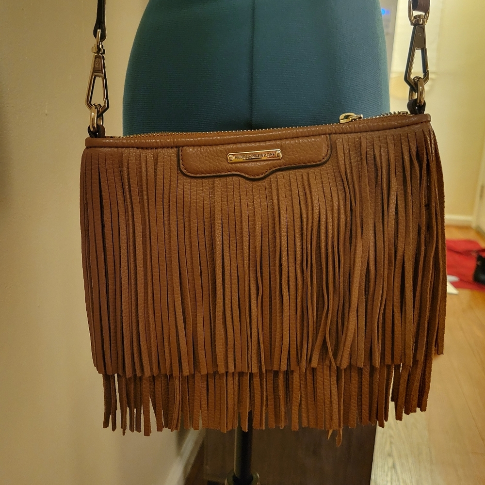 Rebecca Minkoff Tan Fringe Crossbody Bag